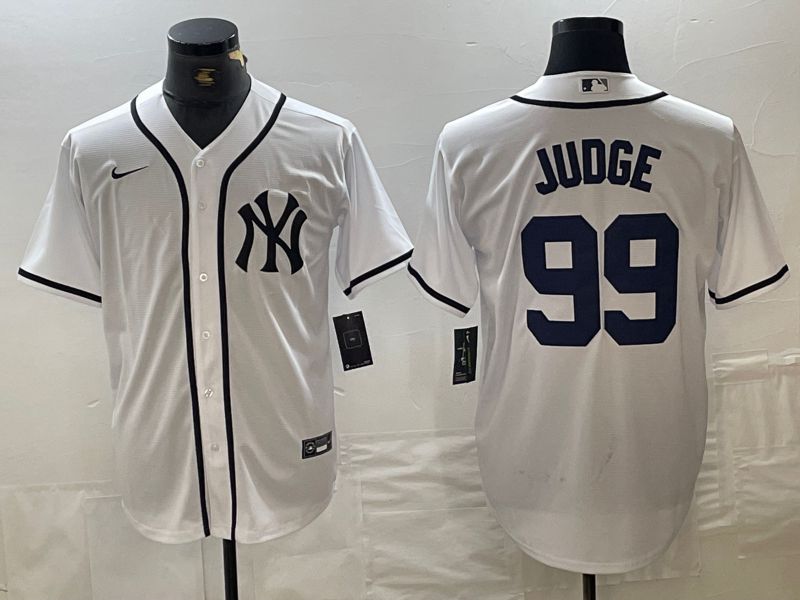 Men New York Yankees #99 Judge White Third generation joint name Nike 2024 MLB Jersey style 1